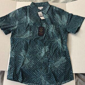 Haggar Men’s The Tuckless Shirt Short Sleeve Button Down Blue  Medium